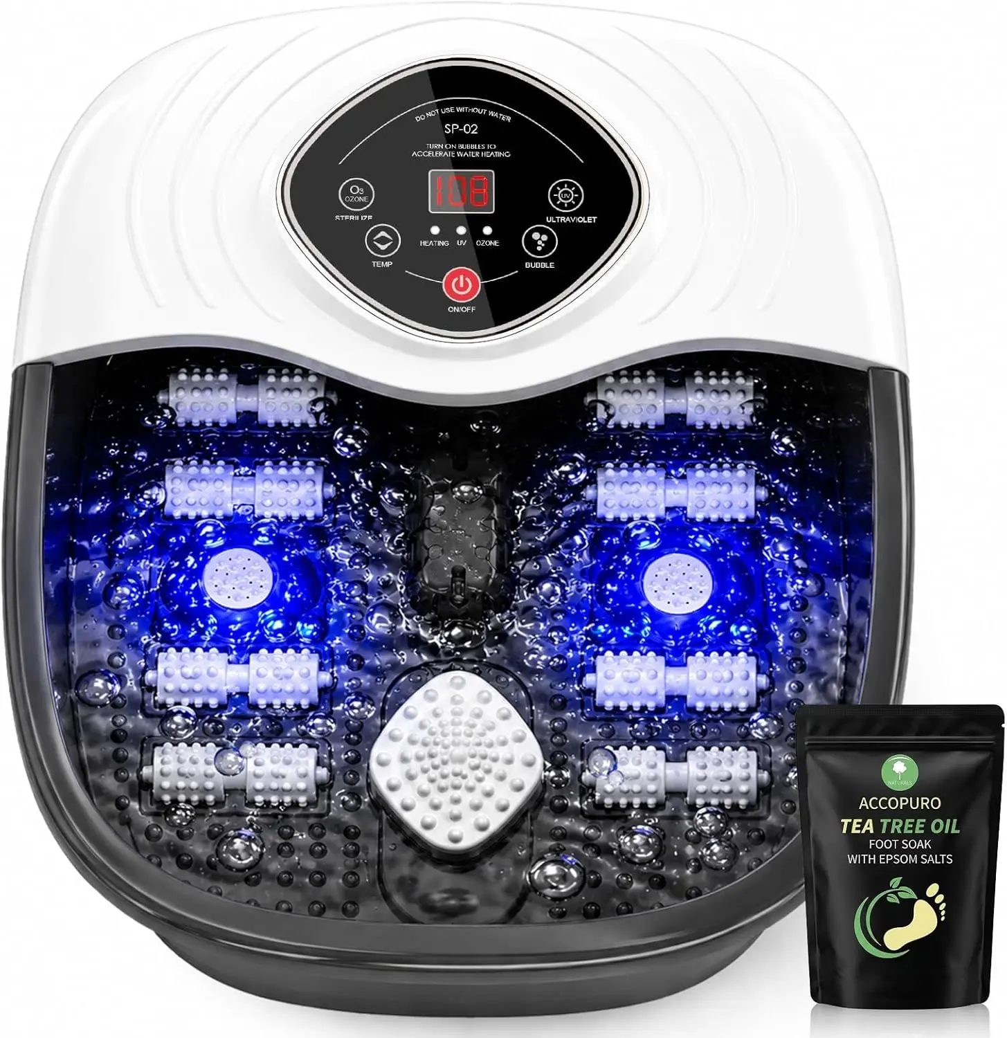 Heated Foot Spa Bath Massager with UV Ozone, Shiatsu Rollers, Epsom Salt - Relaxing Home Pedicure Gift for Men & Women
Heated Foot Spa Bath Massager with UV Ozone, Shiatsu Rollers, Epsom Salt - Relaxing Home Pedicure Gift for Men & Women