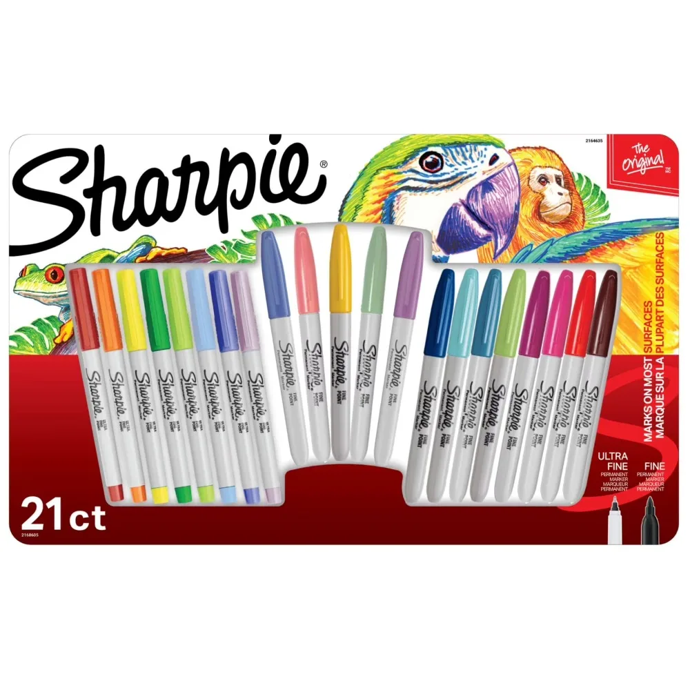 Permanent Markers Fine and Ultra Fine Tip Assorted Colors 21 Pack Art Drawing Writing Office School Supplies
Permanent Markers Fine and Ultra Fine Tip Assorted Colors 21 Pack Art Drawing Writing Office School Supplies