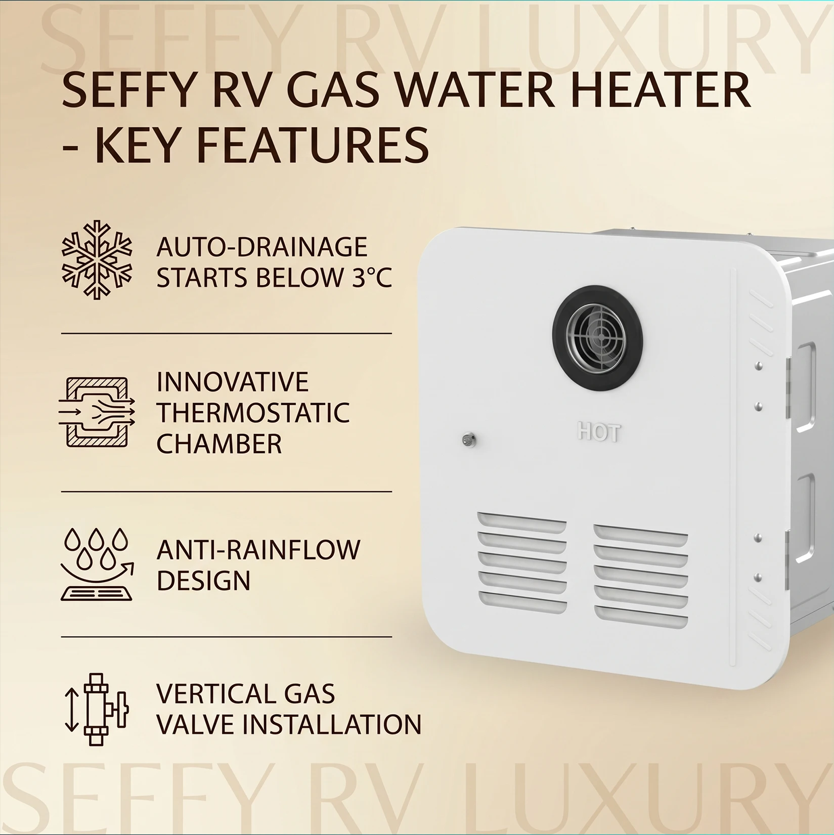 OEM/ODM RV Instant Gas Water Heater Tankless Propane With Customizable Door Colors
OEM/ODM RV Instant Gas Water Heater Tankless Propane With Customizable Door Colors
