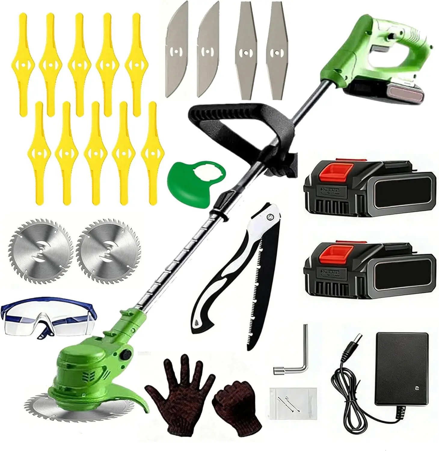 3-in-1 Cordless Weed Wacker with 2 Batteries, Adjustable Head & Telescopic Shaft
3-in-1 Cordless Weed Wacker with 2 Batteries, Adjustable Head & Telescopic Shaft