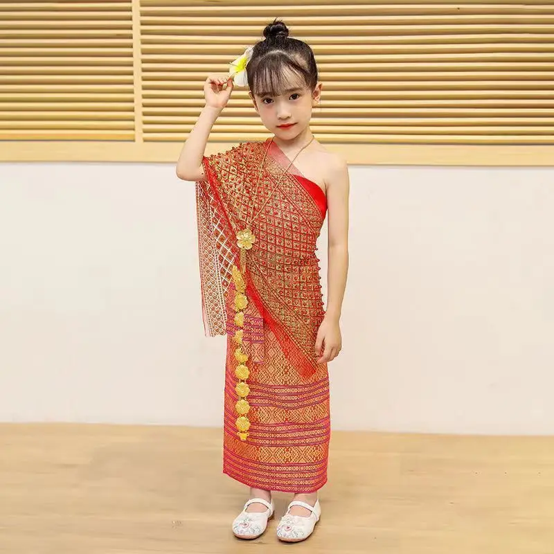 5pcs Women Thailand Myanmar women Dai clothing Dai Ethnic Costume Performance Dance National Costume Thai Style dress set
5pcs Women Thailand Myanmar women Dai clothing Dai Ethnic Costume Performance Dance National Costume Thai Style dress set