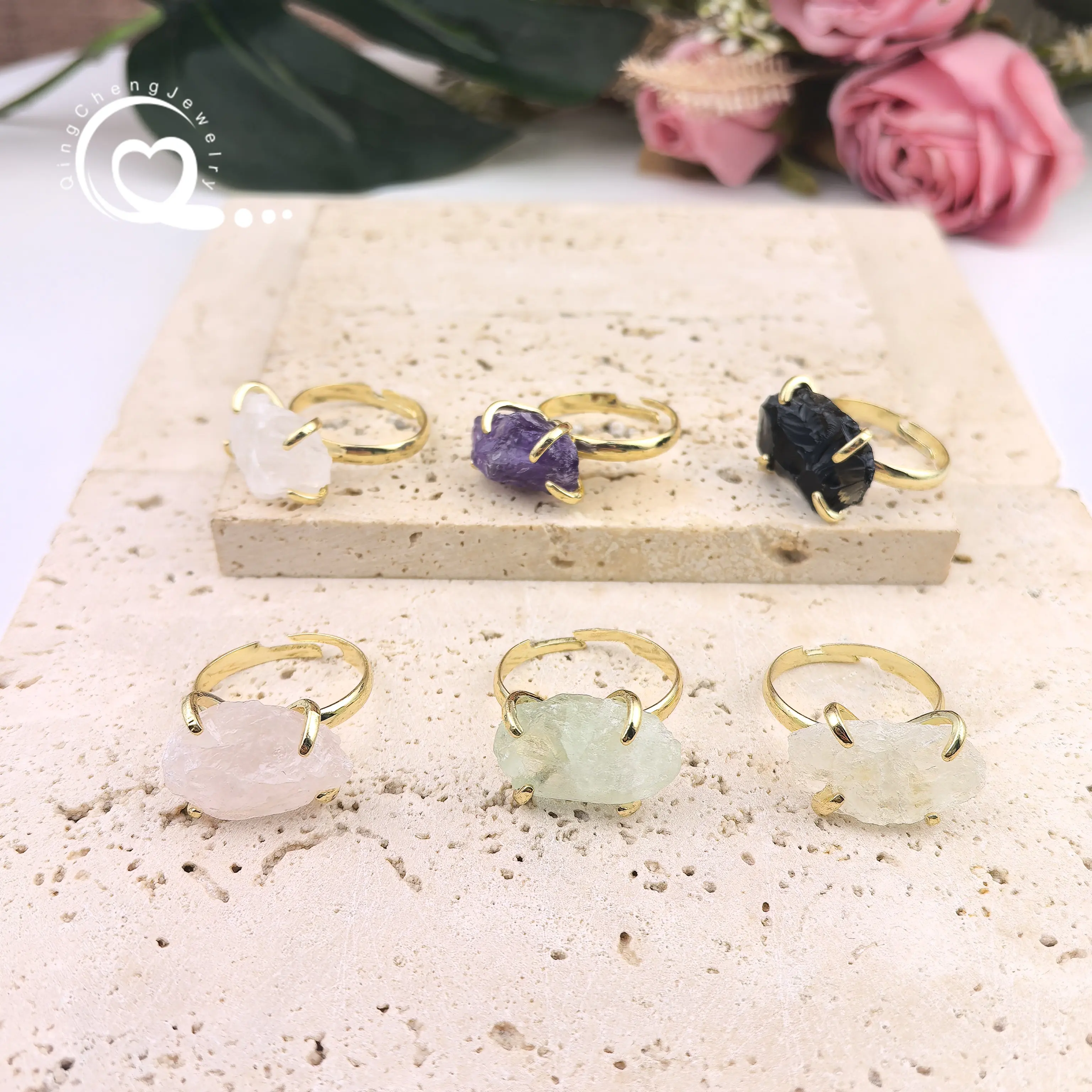 Raw Fluorite Amethyst Adjustable Rings Rough Crystal Cut Rose Quartz Obsidian Finger Ring Women Fashion Bohemia Jewelry,QC4233 
Raw Fluorite Amethyst Adjustable Rings Rough Crystal Cut Rose Quartz Obsidian Finger Ring Women Fashion Bohemia Jewelry,QC4233
