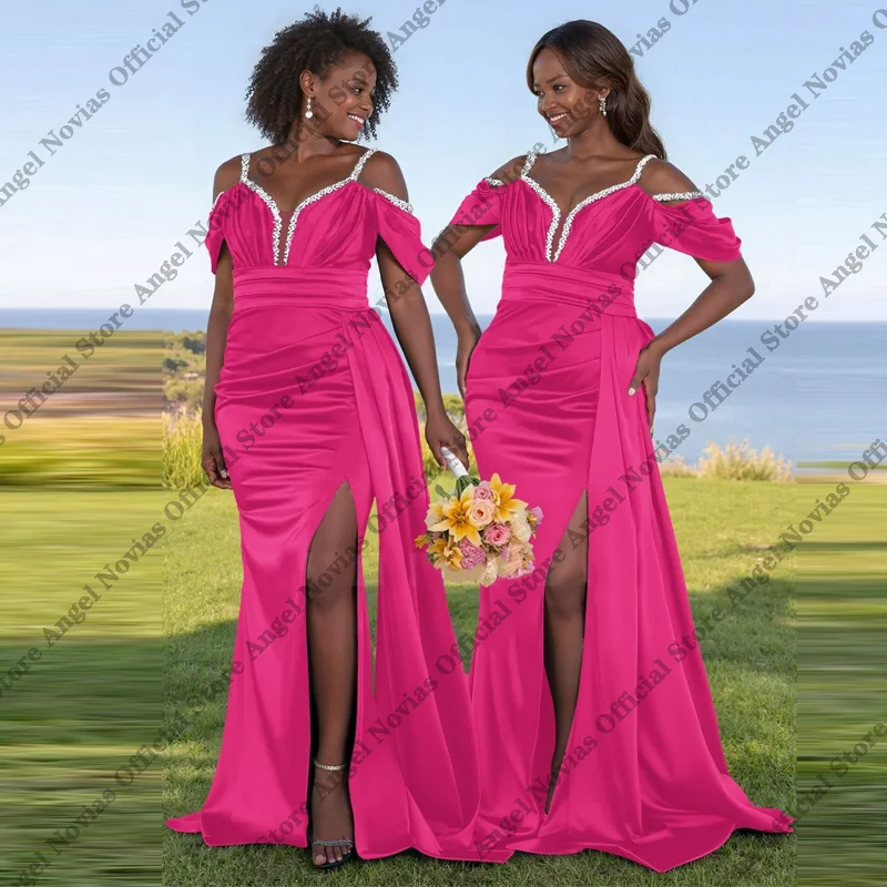 Customized Long Hot Pink Mermaid Bridesmaid Dresses 2026 with Slit for Wedding Party Dresses vestido madrinhas casamento
Customized Long Hot Pink Mermaid Bridesmaid Dresses 2026 with Slit for Wedding Party Dresses vestido madrinhas casamento