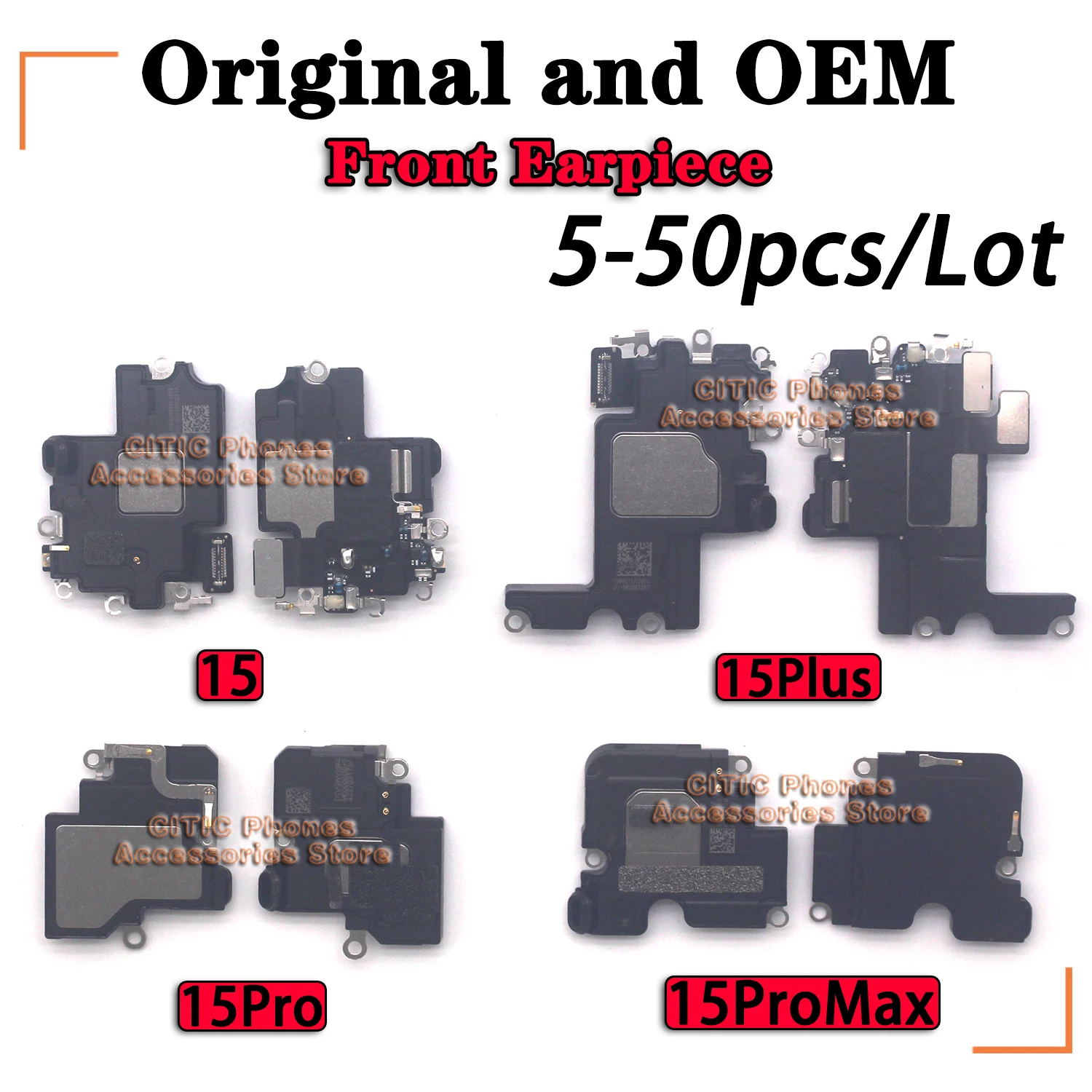 5-50Pcs Original And (OEM) Front Earpiece For iPhone 15 Sereis 15Pro 15 Plus 15ProMax Sound Speaker Ear Pieces Replacement Parts
5-50Pcs Original And (OEM) Front Earpiece For iPhone 15 Sereis 15Pro 15 Plus 15ProMax Sound Speaker Ear Pieces Replacement Parts