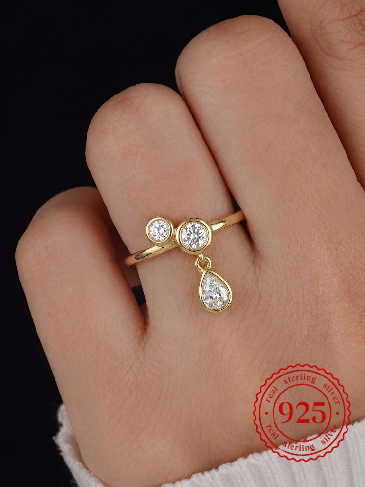 925 Sterling Silver Exquisite Fashion Water-Drop Zircon Round Ring For Women Engagement Wedding Luxury High Quality Fine Jewelry
925 Sterling Silver Exquisite Fashion Water-Drop Zircon Round Ring For Women Engagement Wedding Luxury High Quality Fine Jewelry