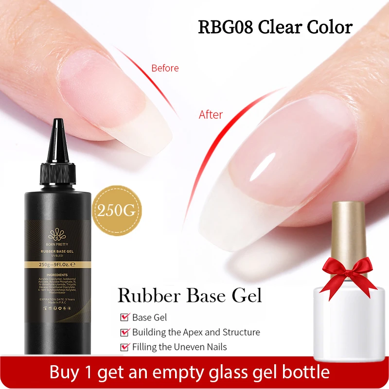 BORN PRETTY 250g Clear Crystal Rubber Base Gel French Manicure Nail Art Self-leveling Gel Semi permanent Construction Gel
BORN PRETTY 250g Clear Crystal Rubber Base Gel French Manicure Nail Art Self-leveling Gel Semi permanent Construction Gel