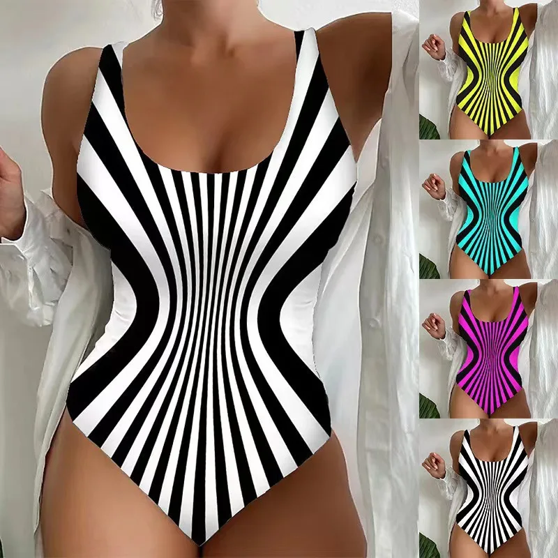 Women's New Sexy Striped Bikini with Straps, Beach and Hot Spring One-Piece Swimsuit Wholesale
Women's New Sexy Striped Bikini with Straps, Beach and Hot Spring One-Piece Swimsuit Wholesale