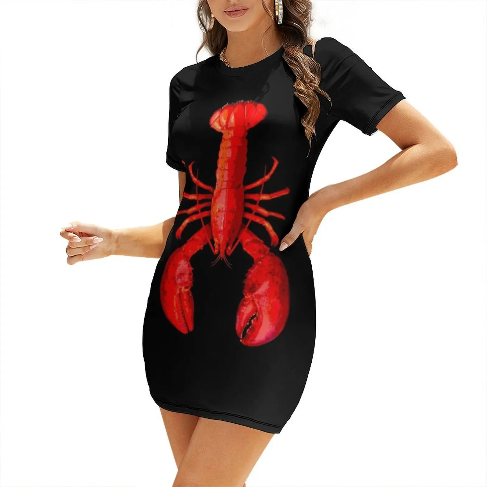 Lobster Short-Sleeved Dress womans clothing Women's summer long dress Woman fashion Dress
Lobster Short-Sleeved Dress womans clothing Women's summer long dress Woman fashion Dress
