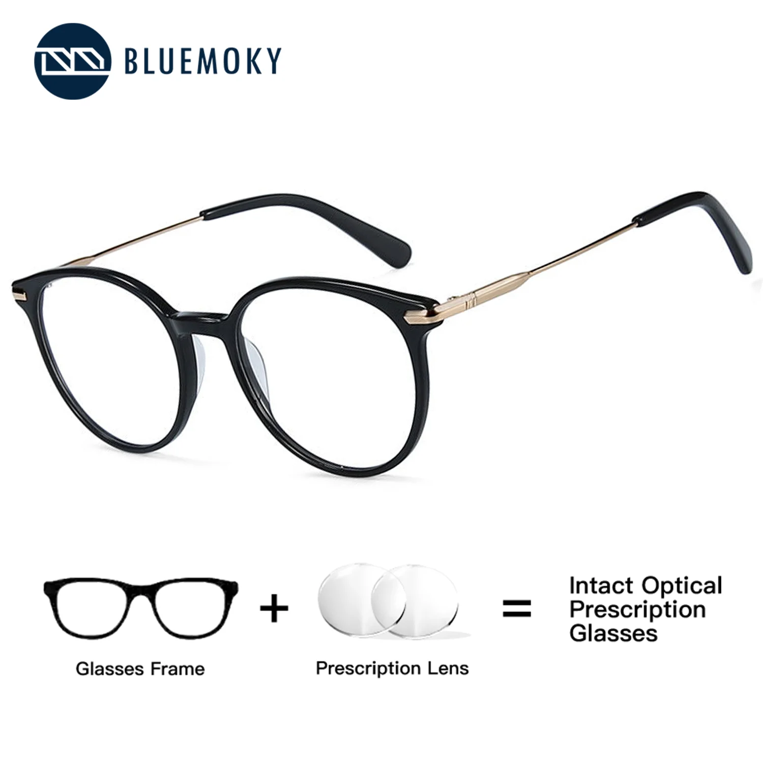 BLUEMOKY Acetate Circular Prescription Glasses,Optical Customized Lenses Multifocal Myopia for Men, Anti Blue Light Photochromic
BLUEMOKY Acetate Circular Prescription Glasses,Optical Customized Lenses Multifocal Myopia for Men, Anti Blue Light Photochromic