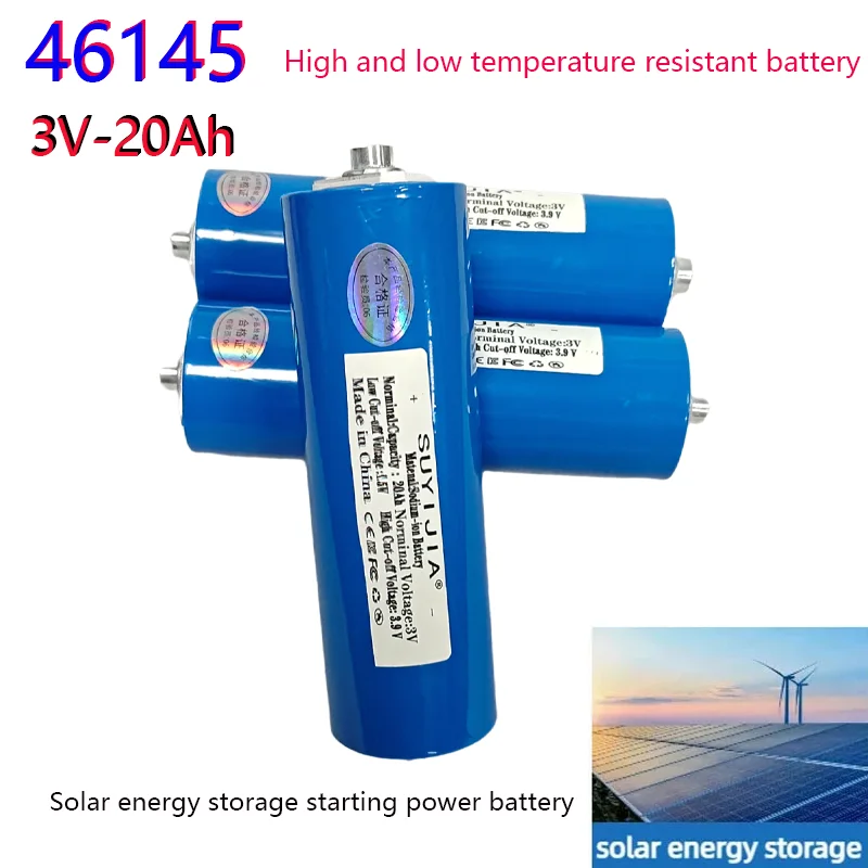 46145 3 В 20 Ач аккумуляторная батарея с ионами натрия, устойчивая к низким температурам, подходит для солнечной батареи DIY 12 В 24 В
46145 3 В 20 Ач аккумуляторная батарея с ионами натрия, устойчивая к низким температурам, подходит для солнечной батареи DIY 12 В 24 В