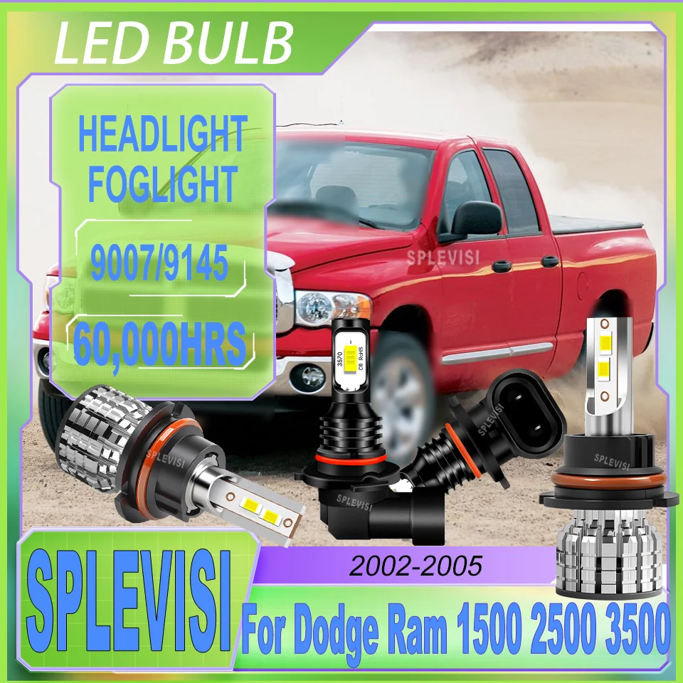 6500K High Bright White - Premium LED Headlight/Fog Light Combo 240W/70W /Pair For Dodge Ram 1500 2500 3500 2002 2003 2004 2005
6500K High Bright White - Premium LED Headlight/Fog Light Combo 240W/70W /Pair For Dodge Ram 1500 2500 3500 2002 2003 2004 2005