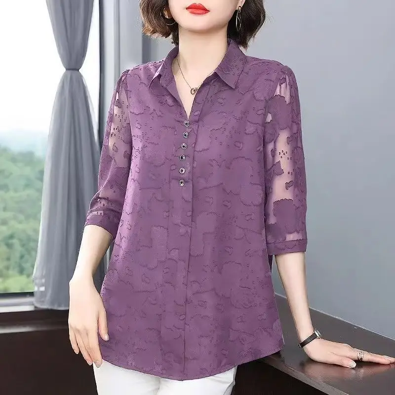 Summer New Style Women's Chiffon Short Sleeve Loose Thin Fashionable Top Floral Mid-Year Mom Small Shirt Button Splice C...
Summer New Style Women's Chiffon Short Sleeve Loose Thin Fashionable Top Floral Mid-Year Mom Small Shirt Button Splice C...
