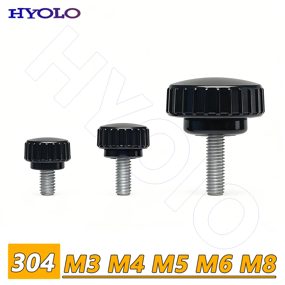 Stainless Steel Thumb Screws M3 M4 M5 M6 M8 Hand Knob Screw Bakelite Round Head Knurled Thread Clamping Nuts Knob 304 Tightening
Stainless Steel Thumb Screws M3 M4 M5 M6 M8 Hand Knob Screw Bakelite Round Head Knurled Thread Clamping Nuts Knob 304 Tightening
