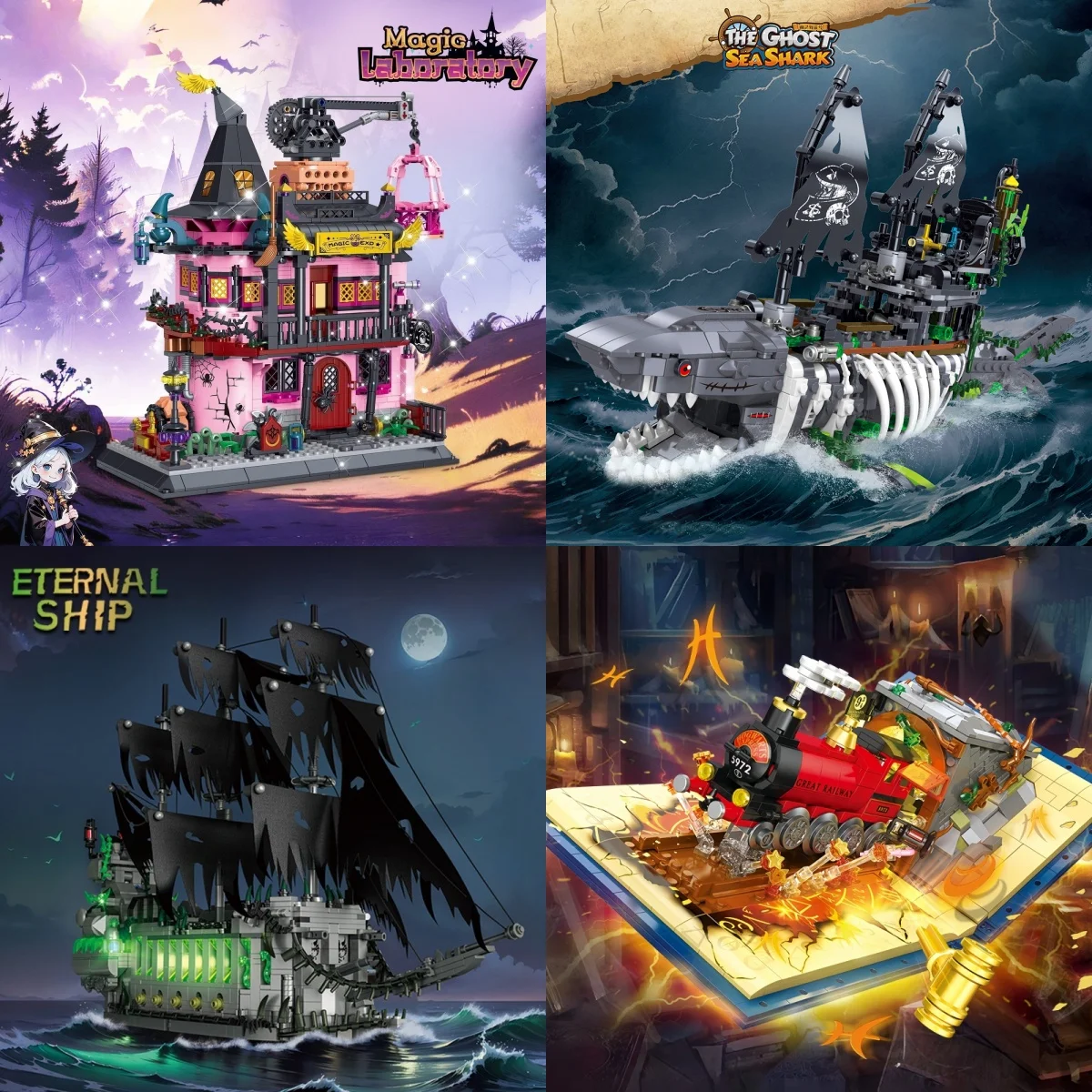 KNEW BUILT Spooky Halloween Mini Building Blocks Toys Ghost Ship,Magic Lab,Pirate Shark-Puzzle Assembly Toy,Ideal Gifts for Kids
KNEW BUILT Spooky Halloween Mini Building Blocks Toys Ghost Ship,Magic Lab,Pirate Shark-Puzzle Assembly Toy,Ideal Gifts for Kids