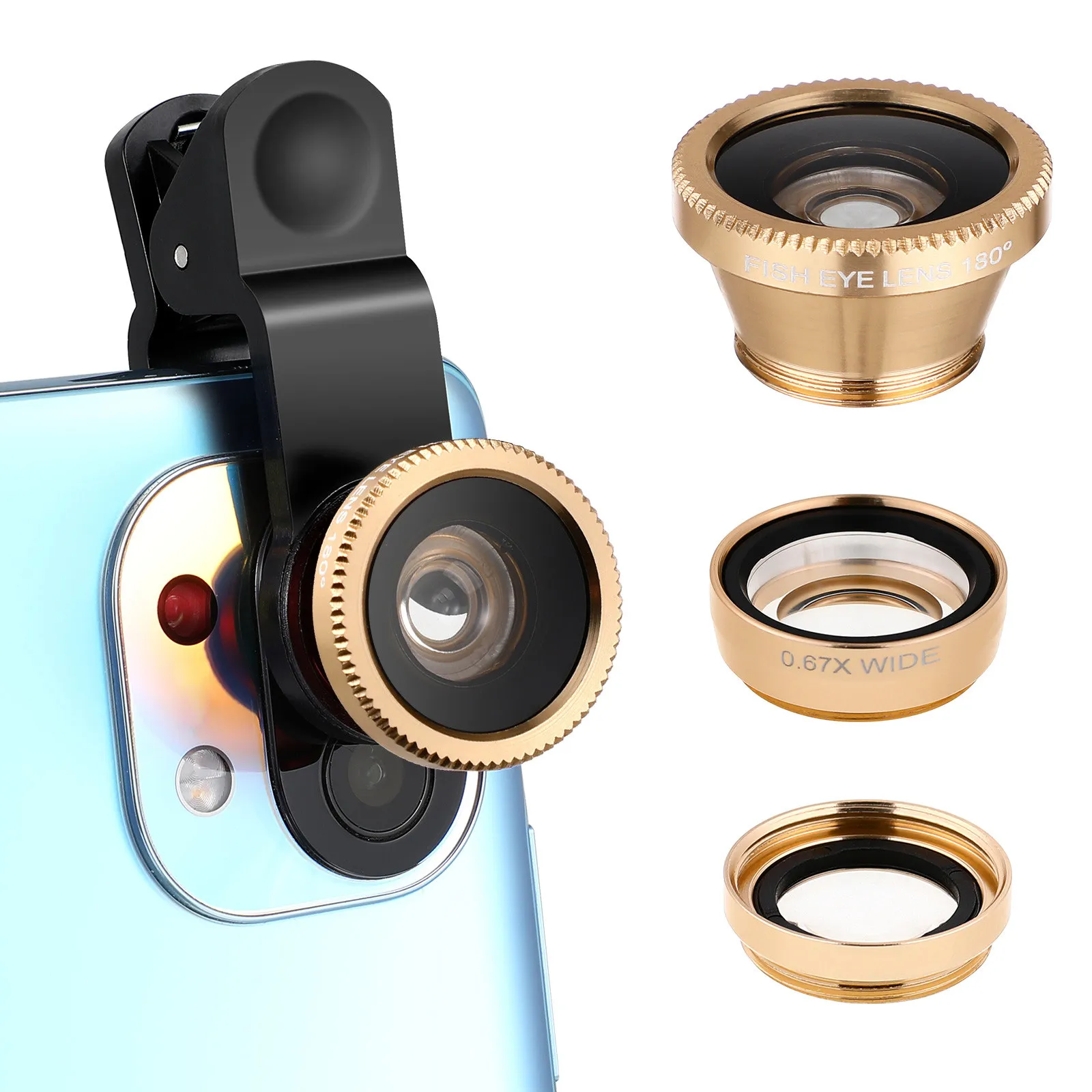3-in-1 Cell Phone Camera Lens Set Super Wide Angle Macro Fisheye Professional Hd Lens Fashionable Aluminum Clip for
3-in-1 Cell Phone Camera Lens Set Super Wide Angle Macro Fisheye Professional Hd Lens Fashionable Aluminum Clip for