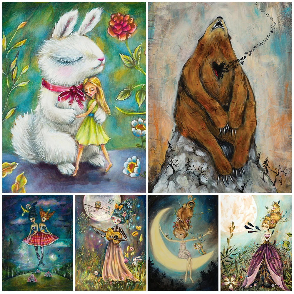 Cartoon Rabbit Girl Bear Nursery Moon Poster Wall Art Canvas Painting Posters Prints Wall Pictures For Living Room Home Decor
Cartoon Rabbit Girl Bear Nursery Moon Poster Wall Art Canvas Painting Posters Prints Wall Pictures For Living Room Home Decor