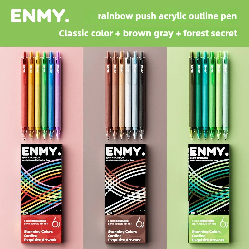 ENMY 48/10 Colors Acrylic Gel Pen Fine Tip 0.6mm Rainbow Color Non Smudge Non Skip Art Drawing Pen School Supplies Stationery
ENMY 48/10 Colors Acrylic Gel Pen Fine Tip 0.6mm Rainbow Color Non Smudge Non Skip Art Drawing Pen School Supplies Stationery