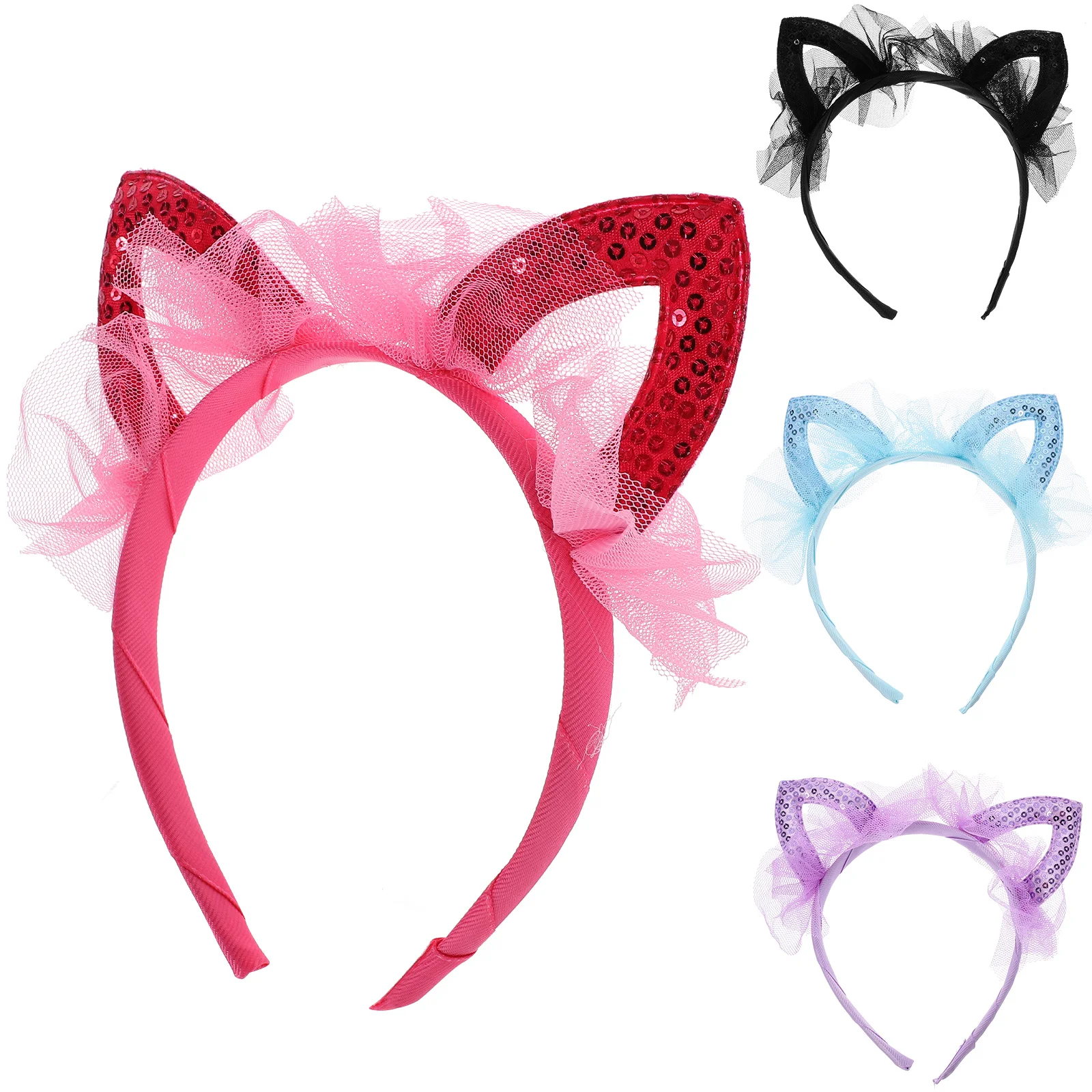 4 Pcs Cat Ears Headb Sequin Mesh Veil Hair Accessories Women Teens Party Cosplay Photograph Christmas Halloween Daily Use Gift
4 Pcs Cat Ears Headb Sequin Mesh Veil Hair Accessories Women Teens Party Cosplay Photograph Christmas Halloween Daily Use Gift