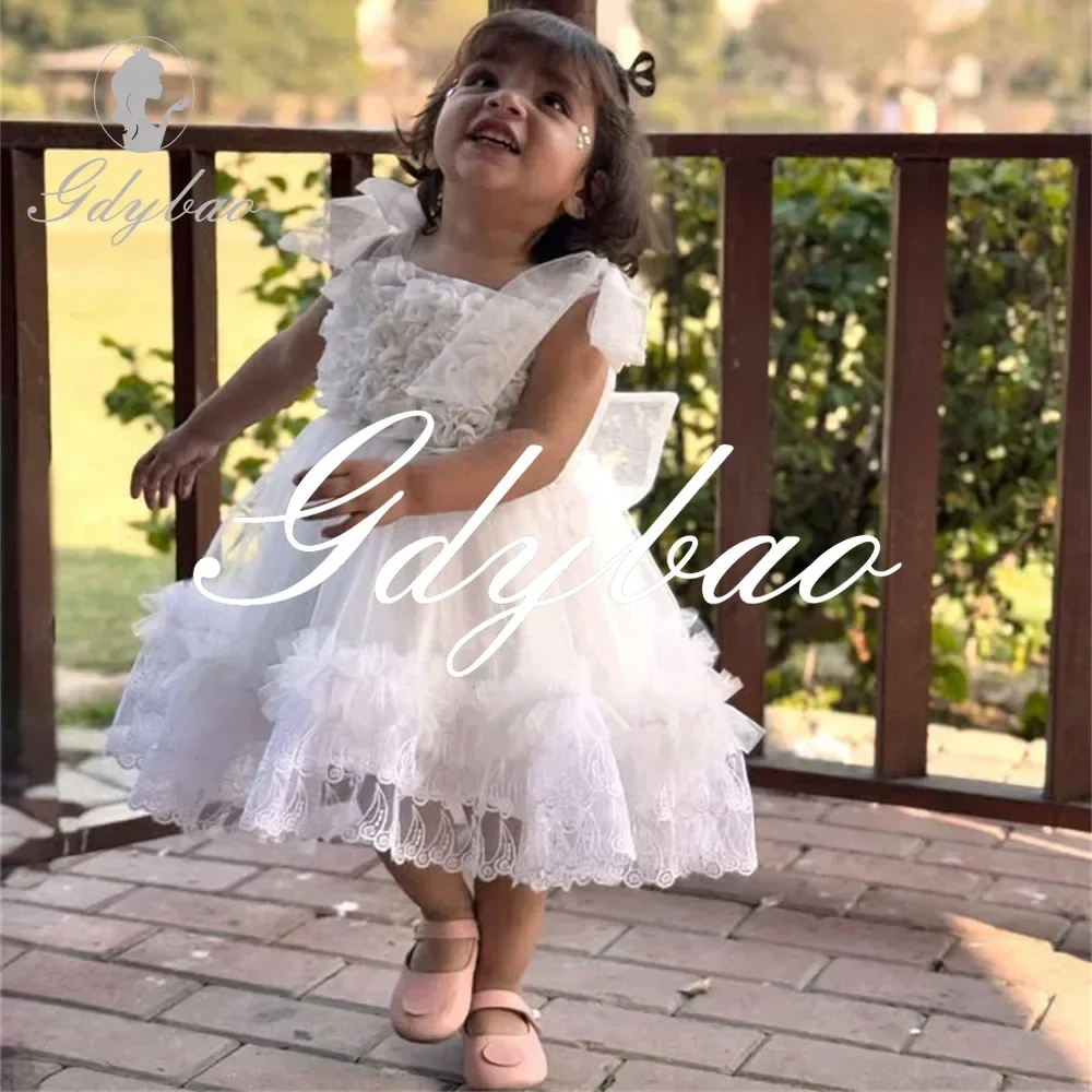Flower Applique Square Neck Bow Sleeveless Flower Girl Dress Wedding Tea Length Lace Classic First Communion Dress Customized
Flower Applique Square Neck Bow Sleeveless Flower Girl Dress Wedding Tea Length Lace Classic First Communion Dress Customized