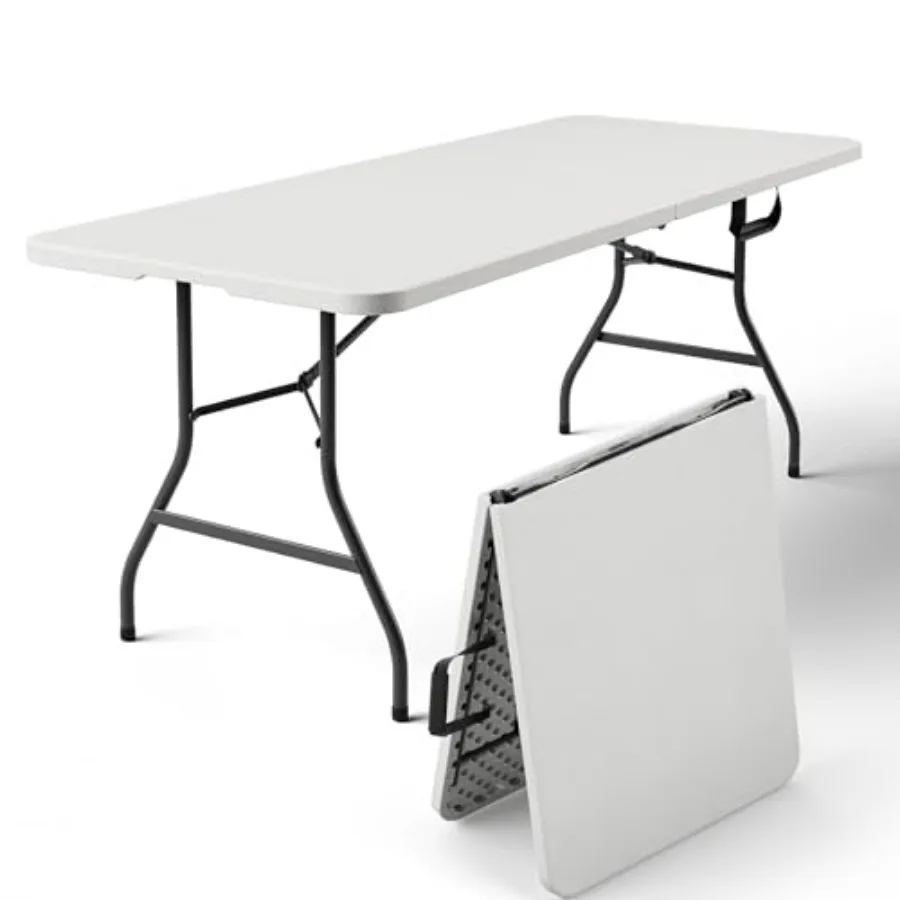 6Feet Foldg Table Heavy Duty Plastic Table with Handel 0 lbs Portable Table Reforced Steel Legs Fold--Half Table Ideal for Part
6Feet Foldg Table Heavy Duty Plastic Table with Handel 0 lbs Portable Table Reforced Steel Legs Fold--Half Table Ideal for Part