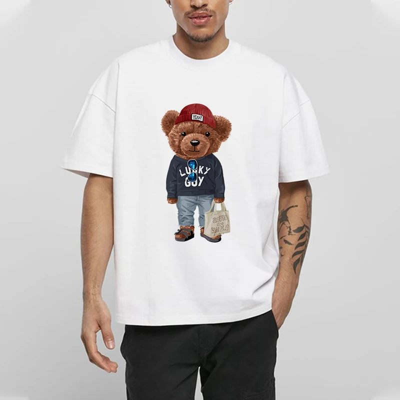 Oversized T-shirt 100% Cotton Teddy Bear Y2k Men's Clothing Vintage New in Tops & Tees New Gifts and T-shirts Short Sleeve Tee
Oversized T-shirt 100% Cotton Teddy Bear Y2k Men's Clothing Vintage New in Tops & Tees New Gifts and T-shirts Short Sleeve Tee