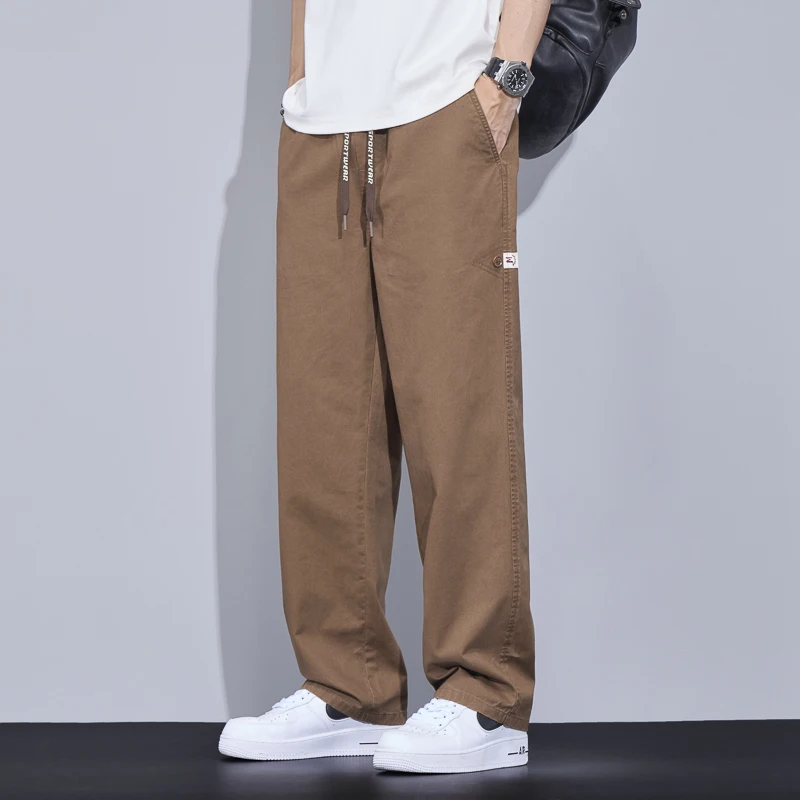 Men's 100% Cotton Casual Cargo Pants American Style Sold Color Elastic Waistband Relaxed Straight Leg Workwear Trousers
Men's 100% Cotton Casual Cargo Pants American Style Sold Color Elastic Waistband Relaxed Straight Leg Workwear Trousers