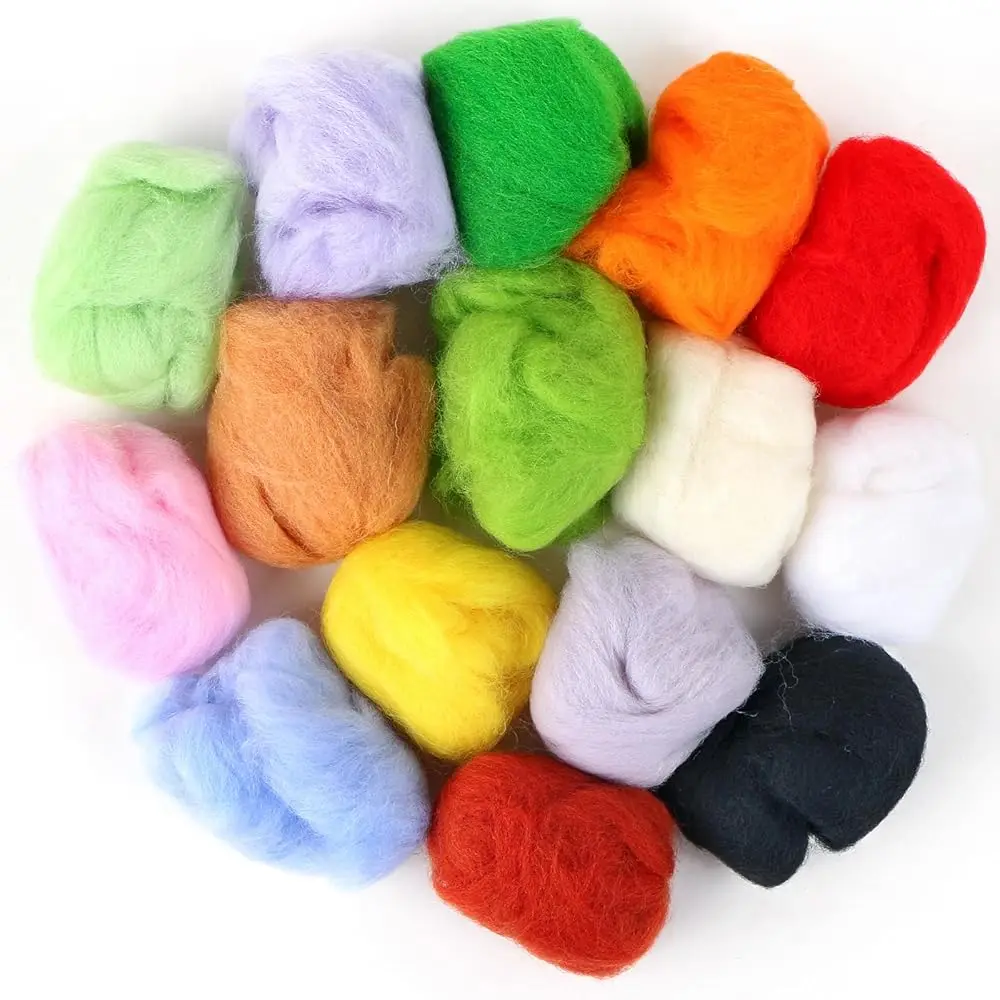 Needle Felting Wool, Fibre Wool Yarn Roving Needle Felt Wool Hand Spinning for Wool Felting Yarn Supplies DIY Craft Material
Needle Felting Wool, Fibre Wool Yarn Roving Needle Felt Wool Hand Spinning for Wool Felting Yarn Supplies DIY Craft Material