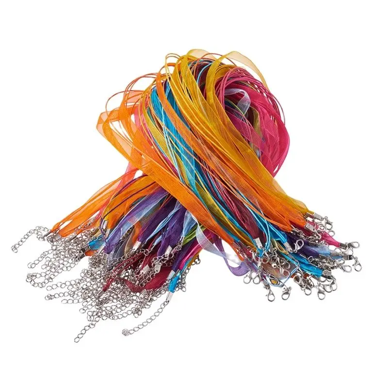 100pcs Mixed Jewelry Making Necklace Cord with 2 Threads Waxed Cord 1mm,10mm~15mm Organza Ribbon and Iron Findings 17" F50
100pcs Mixed Jewelry Making Necklace Cord with 2 Threads Waxed Cord 1mm,10mm~15mm Organza Ribbon and Iron Findings 17" F50
