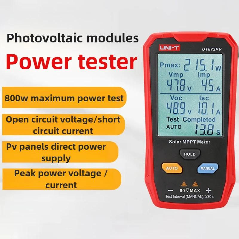 UT673PV Photovoltaic Module Power Tester Portable Solar Panel MPPT Measurement Photovoltaic Panels Power Detector Powerful Tools
UT673PV Photovoltaic Module Power Tester Portable Solar Panel MPPT Measurement Photovoltaic Panels Power Detector Powerful Tools