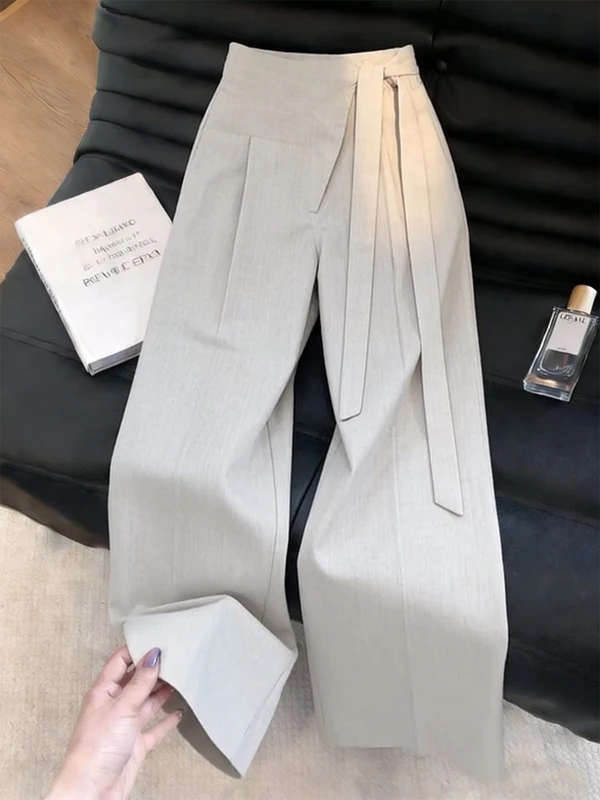 Gray High Waist Belted Wide Leg Pants Women's Summer 2026 Minimalist Style Slimming Hip Covering Commute Fashion Casual Pants
Gray High Waist Belted Wide Leg Pants Women's Summer 2026 Minimalist Style Slimming Hip Covering Commute Fashion Casual Pants
