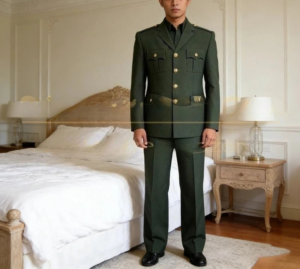 Men's Military Suit Single Breasted Gold Button Blazer & Pants Set for Business Wedding Party Vintage Green 2 Piece Jacket Pants
Men's Military Suit Single Breasted Gold Button Blazer & Pants Set for Business Wedding Party Vintage Green 2 Piece Jacket Pants