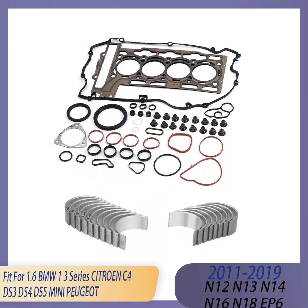 Engine Parts Cylinder Full Gasket & Bearing Set Kit Fit 1.4 1.6 L EP3 EP6 N12 N14 N16 N18 Gas 07-18 For CITROEN DS MINI PEUGEOT
Engine Parts Cylinder Full Gasket & Bearing Set Kit Fit 1.4 1.6 L EP3 EP6 N12 N14 N16 N18 Gas 07-18 For CITROEN DS MINI PEUGEOT