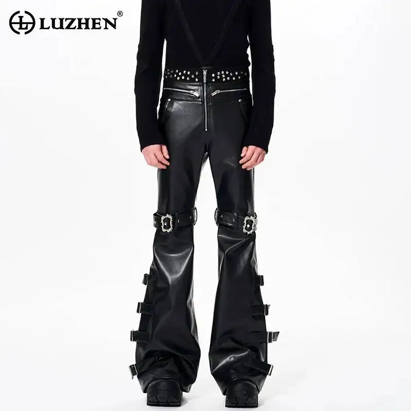 LUZHEN 2026 New Metal Buckle Belt Patchwork Decorate Leather Pants Men Fashion Streetwear Personalized Male Bell-bottoms JY6569
LUZHEN 2026 New Metal Buckle Belt Patchwork Decorate Leather Pants Men Fashion Streetwear Personalized Male Bell-bottoms JY6569