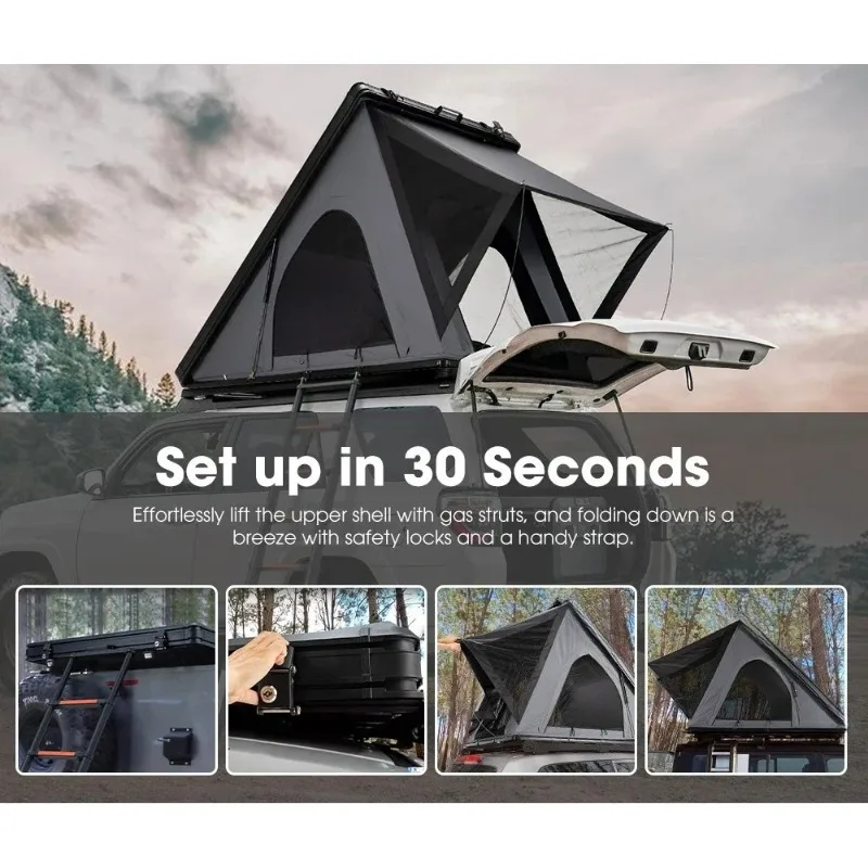 Waterproof Easy Setup Aluminum Hardshell Car Rooftop Tent Lightweight 4x4 Offroad Camping Overlanding Tent