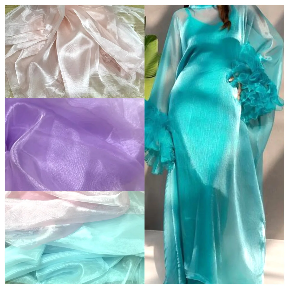 Iridescent Sheer Organza Fabric Purple Pink Green Color Shiny Transparent Textile For Bridal Gown Wedding Veil Party Backdrop
Iridescent Sheer Organza Fabric Purple Pink Green Color Shiny Transparent Textile For Bridal Gown Wedding Veil Party Backdrop