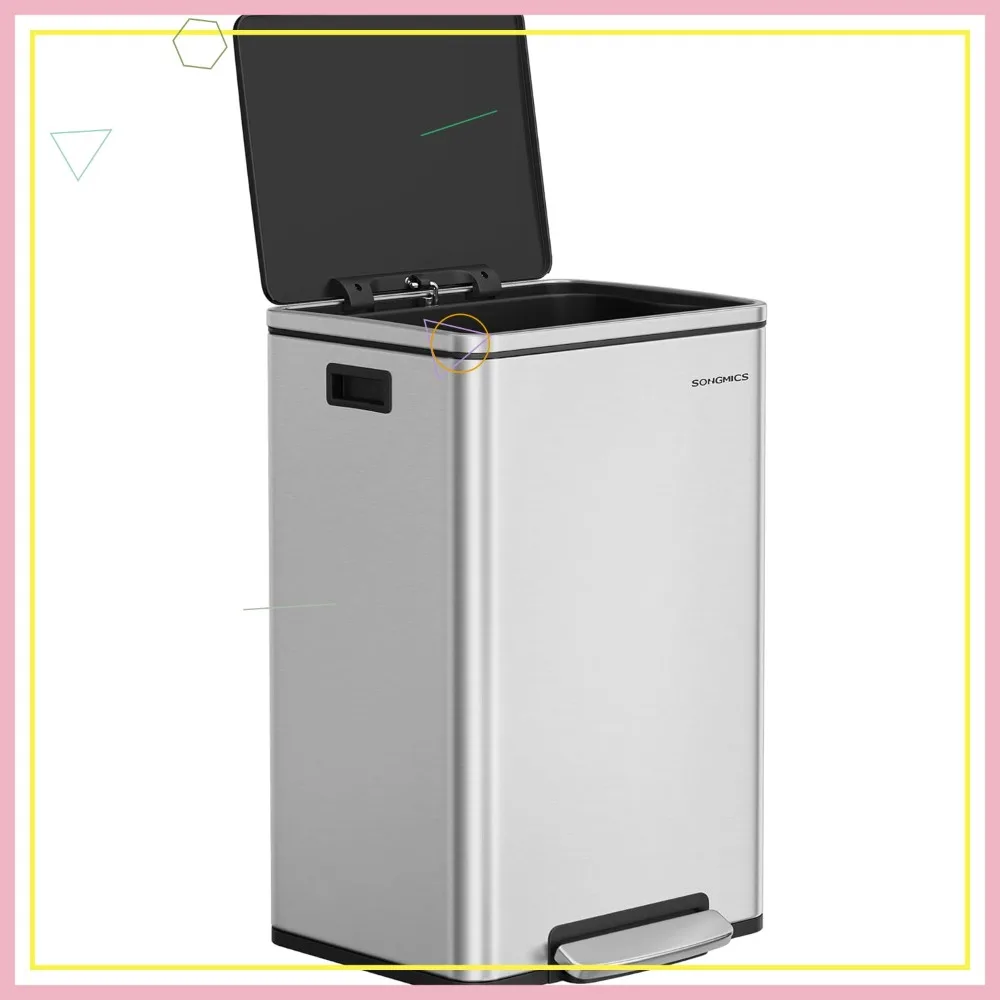 Мусорное ведро из нержавеющей стали на 13 галлонов с крышкой с плавным закрыванием, съемным ведром, ручками, в комплекте 15 мешков
Мусорное ведро из нержавеющей стали на 13 галлонов с крышкой с плавным закрыванием, съемным ведром, ручками, в комплекте 15 мешков