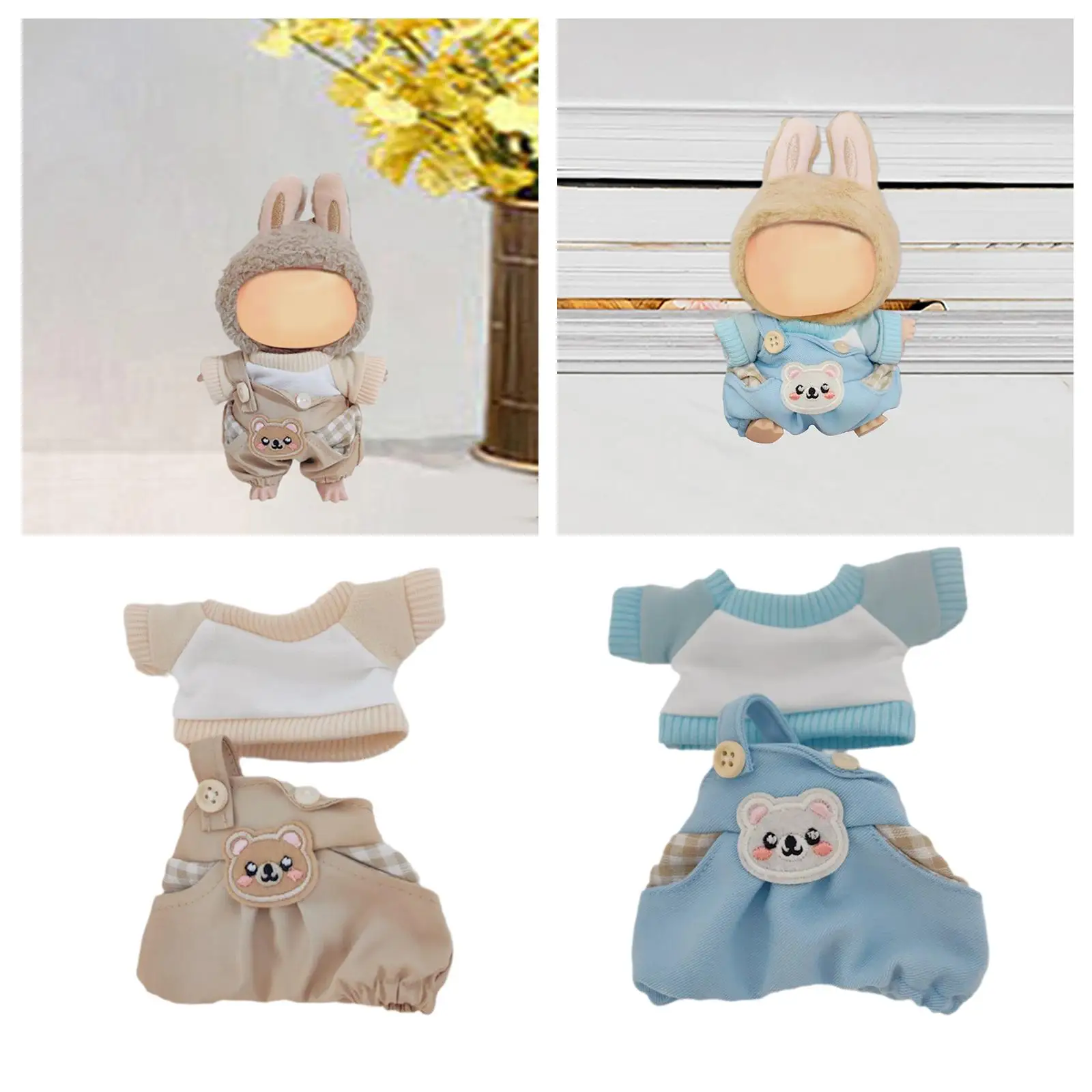 2Pcs Fashion Dolls Suspender Pants and T Shirt Miniature Clothes Accessory Costume Handmade Clothing for 15-17cm Dolls
2Pcs Fashion Dolls Suspender Pants and T Shirt Miniature Clothes Accessory Costume Handmade Clothing for 15-17cm Dolls