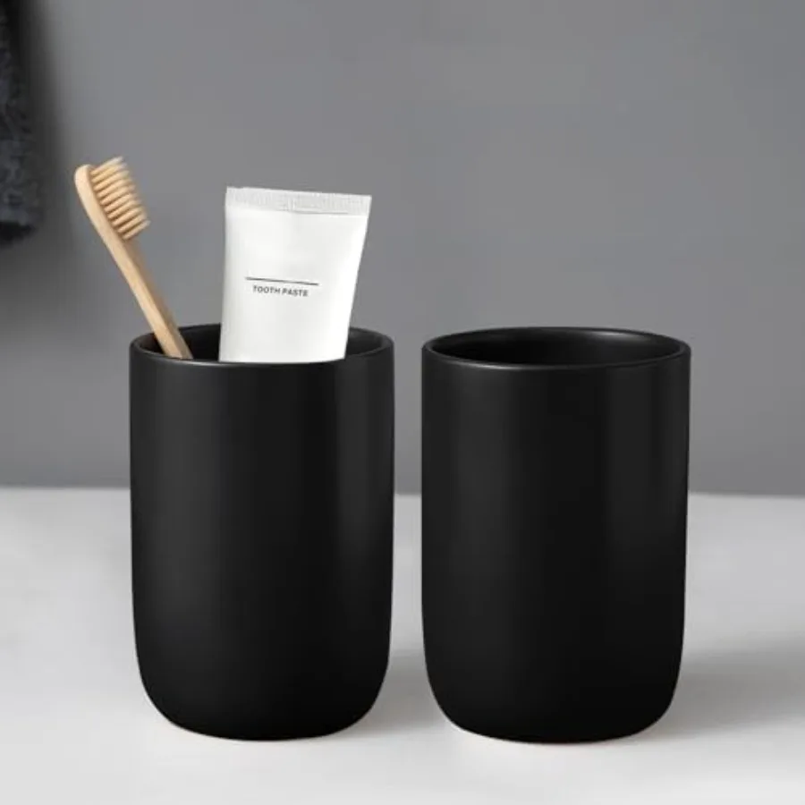 Matte Toothbrush Holders for Bathrooms - 2 Cups Ceramic Toothbrush Toothpaste Holders Set, Bathroom Tumbler Cups Reusable Tooth
Matte Toothbrush Holders for Bathrooms - 2 Cups Ceramic Toothbrush Toothpaste Holders Set, Bathroom Tumbler Cups Reusable Tooth