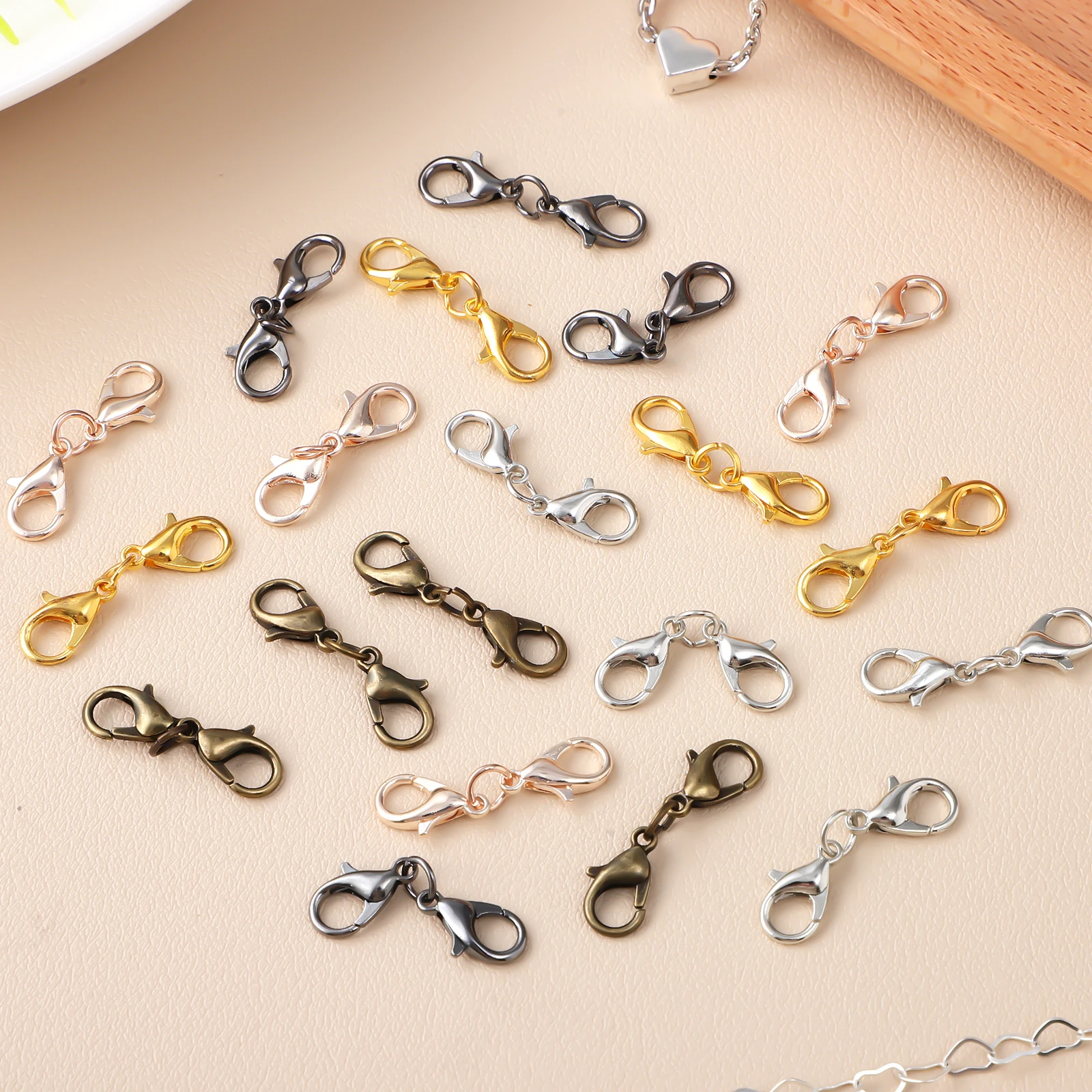 20 Pcs Clasp Extender Double Lobster Buckle Jewelry Clasps Bracelet Zinc Alloy Necklace
20 Pcs Clasp Extender Double Lobster Buckle Jewelry Clasps Bracelet Zinc Alloy Necklace