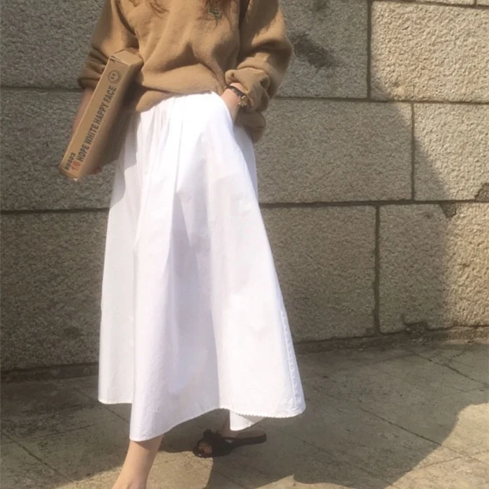 Mone Summer 2025 Classic Versatile Slimming Gentle Pleated White Midi Skirt High Waist A-Line Loose Fit Casual Sle
Mone Summer 2025 Classic Versatile Slimming Gentle Pleated White Midi Skirt High Waist A-Line Loose Fit Casual Sle