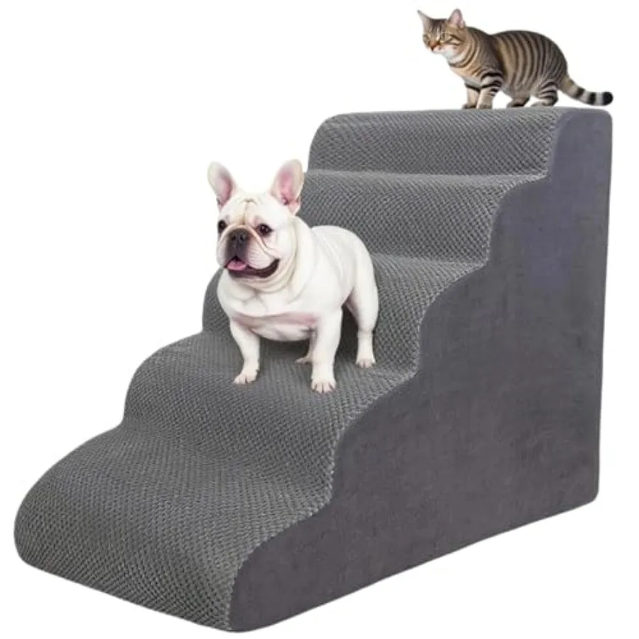 5 Step Pet Stairs Ramp for High Beds Sofas 23-30 Inch with Sturdy Non Slip Waterproof Pads, Machine Washable Cover Indoor Balan
5 Step Pet Stairs Ramp for High Beds Sofas 23-30 Inch with Sturdy Non Slip Waterproof Pads, Machine Washable Cover Indoor Balan