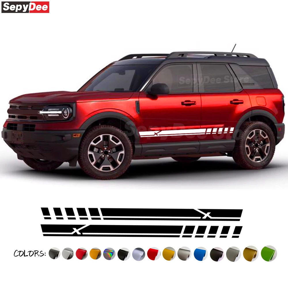 2Pcs Edition X Car Door Side Skirt Stickers for Ford Bronco Sport 2021- Body Decor Racing Long Stripes Vinyl Film Decal
2Pcs Edition X Car Door Side Skirt Stickers for Ford Bronco Sport 2021- Body Decor Racing Long Stripes Vinyl Film Decal