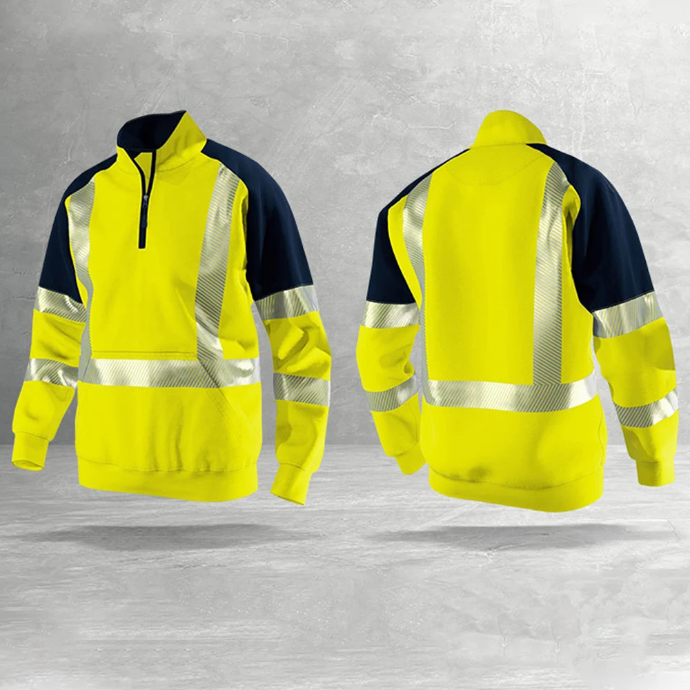 Men Hi Vis Safety Tops Security Pullover Hoodies High Visibility Safety Clothing with Zip Striped Jacket Fleece
Men Hi Vis Safety Tops Security Pullover Hoodies High Visibility Safety Clothing with Zip Striped Jacket Fleece