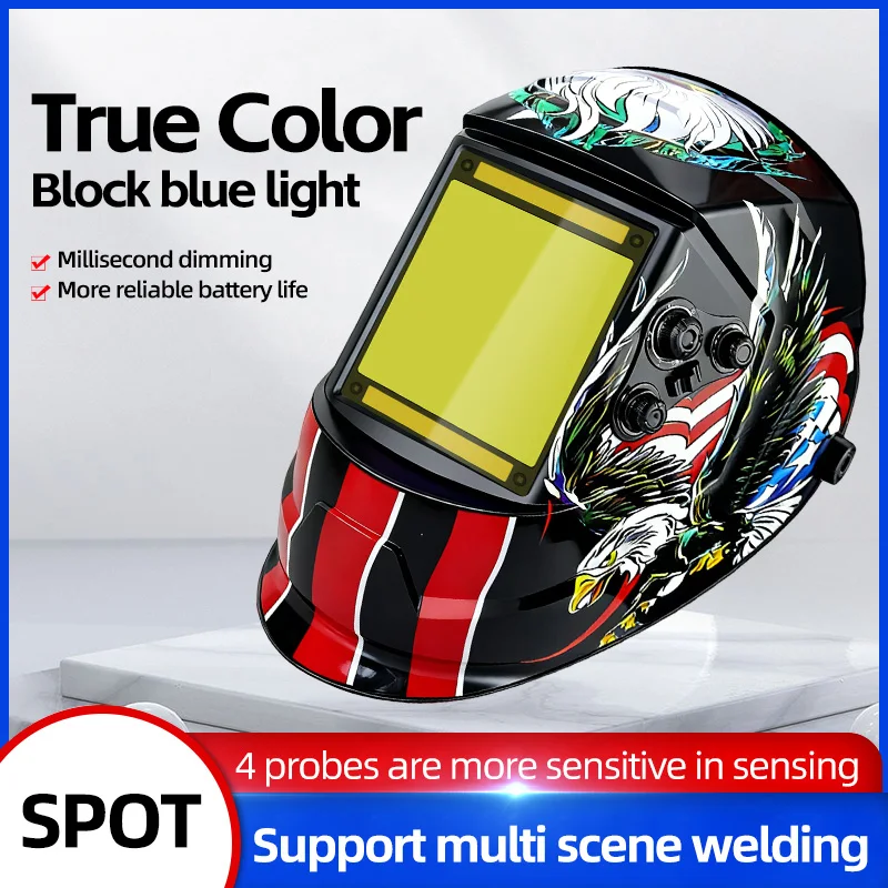 Новая маска против синего света для сварки, настоящий цвет, с 4 датчиками дуги, солнечными элементами, 13 дюймов.
Новая маска против синего света для сварки, настоящий цвет, с 4 датчиками дуги, солнечными элементами, 13 дюймов.