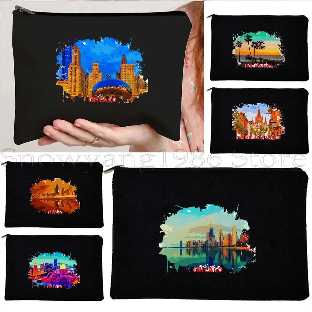 Chicago San Miguel De Allende Mexico Santa Monica Watercolor Ink Painting Cosmetic Makeup Toilet Bag Pencil Case Zipper Pouch
Chicago San Miguel De Allende Mexico Santa Monica Watercolor Ink Painting Cosmetic Makeup Toilet Bag Pencil Case Zipper Pouch
