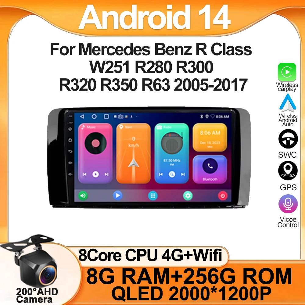 Radio Android 14 For Mercedes Benz R Class W251 R280 R300 R320 R350 R63 2005-2017 Car Multimedia Player Android Radio GPS 2DIN
Radio Android 14 For Mercedes Benz R Class W251 R280 R300 R320 R350 R63 2005-2017 Car Multimedia Player Android Radio GPS 2DIN