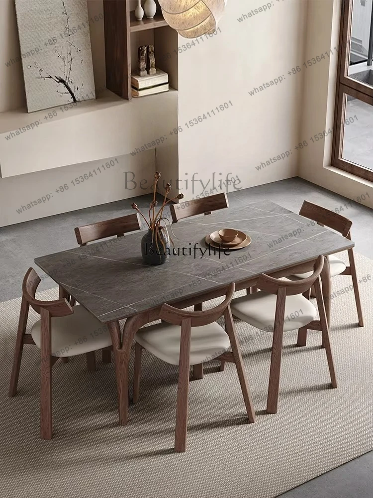 D06 *solid wood dining table modern simple antique rectangular gray rock slab table
D06 *solid wood dining table modern simple antique rectangular gray rock slab table
