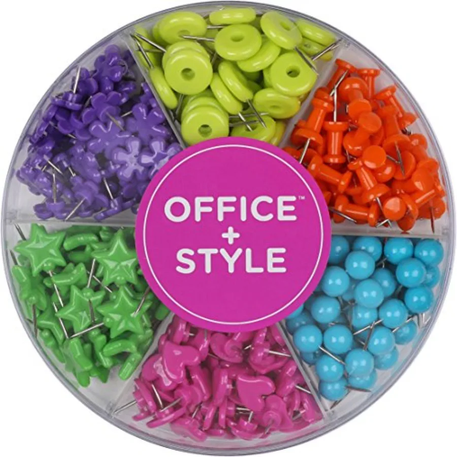 Decorative Multi-Colored Shaped Push Pins for Home Office Six Colors for Different Projects in Reusable Organizing Container 28
Decorative Multi-Colored Shaped Push Pins for Home Office Six Colors for Different Projects in Reusable Organizing Container 28