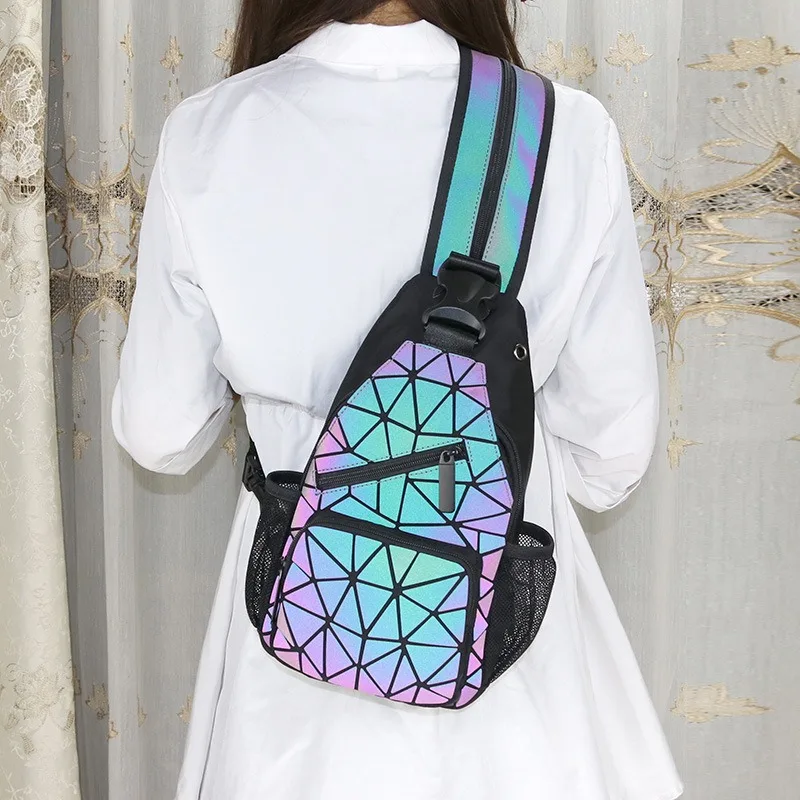 Fashion Women Sling Bags Geometry Small Luminous Backpack, Holographic Reflective Bag, Women's Chest Crossbody Bag
Fashion Women Sling Bags Geometry Small Luminous Backpack, Holographic Reflective Bag, Women's Chest Crossbody Bag