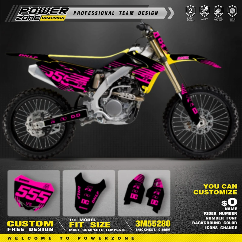 POWERZONE Custom For 3M Off road Motorcycle Stickers For SUZUKI RMZ 250 2010-2018 Customized Graphic Number Protection Kit 03
POWERZONE Custom For 3M Off road Motorcycle Stickers For SUZUKI RMZ 250 2010-2018 Customized Graphic Number Protection Kit 03